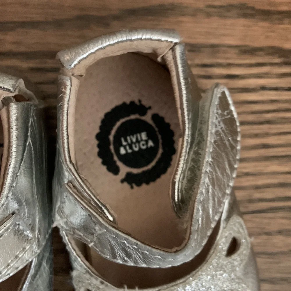 Livie and Luca Silver Baby Crib Shoes